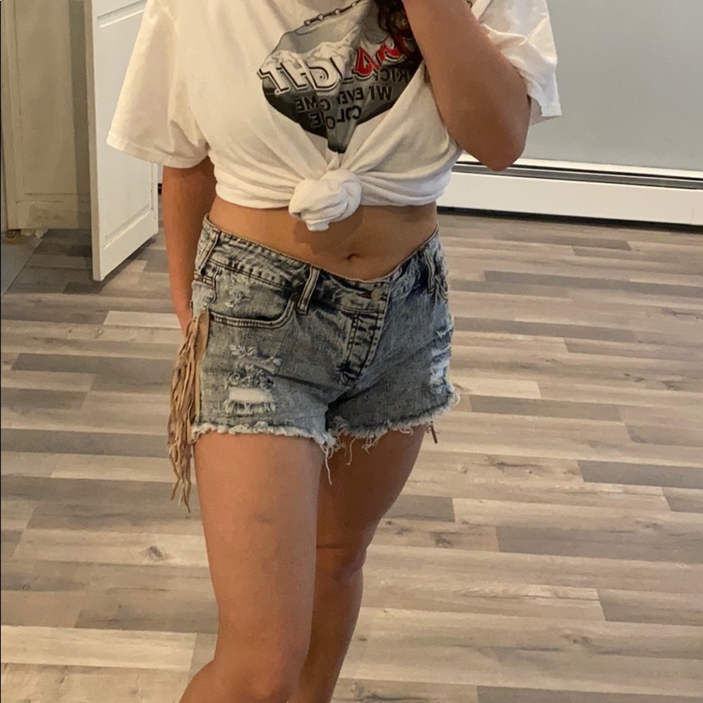 Western tassel shorts